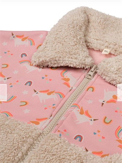 Miela Kids Çocuk Unicorn Peluş Ceket - Somon