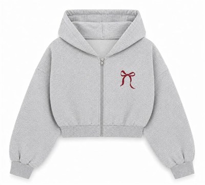 Miela Kids Çocuk Köpekli Kapüşonlu Sweatshirt - Gri Melanj