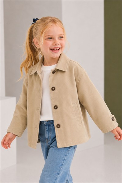 Zeyland Kız Erkek Çocuk Gabardin Trençkot - Bej
