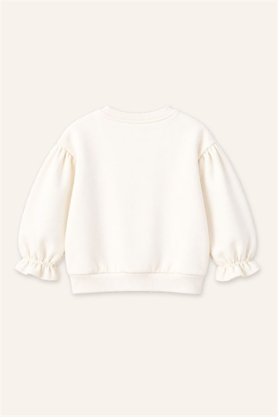 Zeyland Kız Çocuk Baskılı Sweatshirt - Ekru