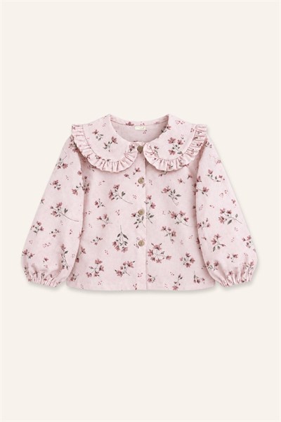 Zeyland Kız Çocuk Bebe Yaka Çiçekli Gömlek - Pembe