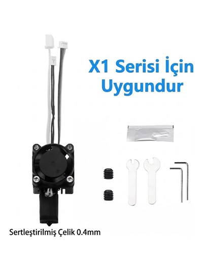 Bambu Lab X1 Serisi Upgrade TZ2.0 Full Sertleştirilmiş Çelik Hotend Kit 0.4mm