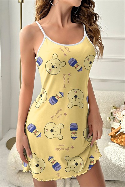 Hunny2 Dolce Trend Gecelik Pooh Baskılı Pijama Takımı