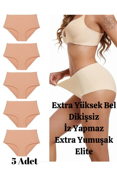 5li Lazer Kesim Extra Yüksek bel İz Yapmaz Extra Yumuşak Dikişsiz Bato Külot