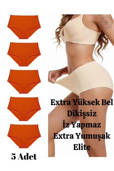 5li Lazer Kesim Extra Yüksek bel İz Yapmaz Extra Yumuşak Dikişsiz Bato Külot