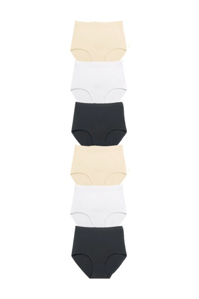 Kadın Extra Yüksek Bel Dikişsiz Lazer Kesim Külot (BELİ LASTİKLİ) 6lı Set