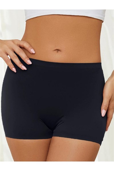 Kadın Lazer Kesim Dikişsiz Beyaz Siyah Kadın Boxer Külot 4 Lü Paket Normal Bel