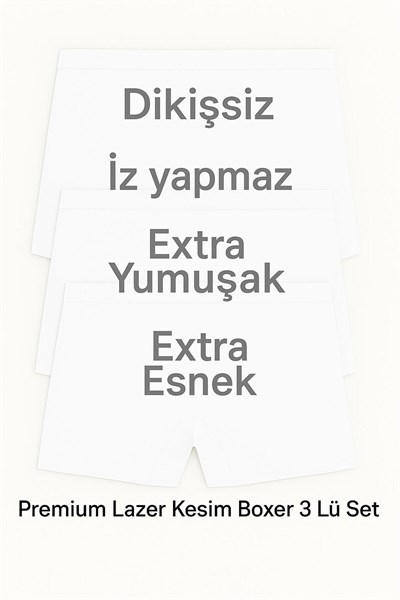 Kadın Lazer Kesim Dikişsiz Kadın Boxer Külot 3 Lü Paket Mıx (EXTRA ESNEK EXTRA YUMUŞAK RAHAT KALIP)