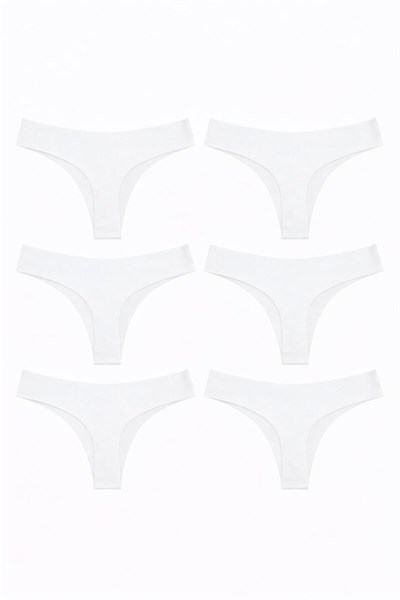 Kadın Lazer Kesim Normal Bel Tanga String Külot 6lı Paket– Dikişsiz, İz Yapmaz, Esnek Kumaş