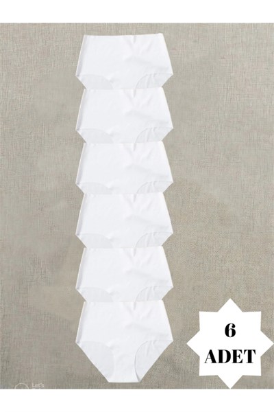 Kadın Yüksek Bel 6lı Paket Dikişsiz Lazer Kesim Iz Yapmaz Bikini Slip Külot