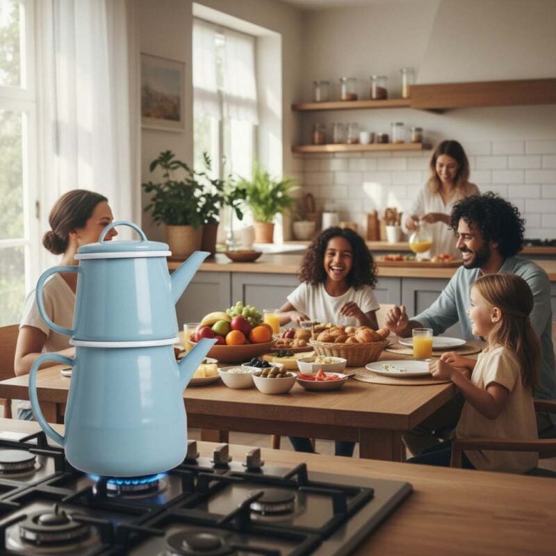 Ucuz ve kalitesiz emaye yerine, 5 kritik kurala uygun, kalın saclı ve 850°C’de pişirilmiş Camlica Home gerçek kaliteli emaye çaydanlıklar.