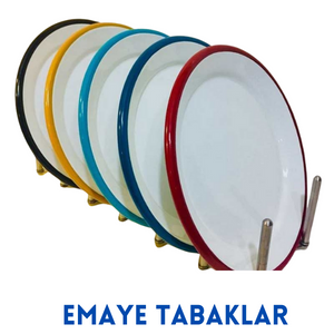 Emaye tabağın kenar ve yüzey detayı