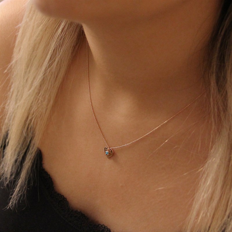 Bayramoğlu14 Ayar Kalpli Altın Kolye