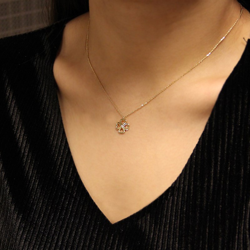 Bayramoğlu14 Ayar Kalpli Yonca Kolye