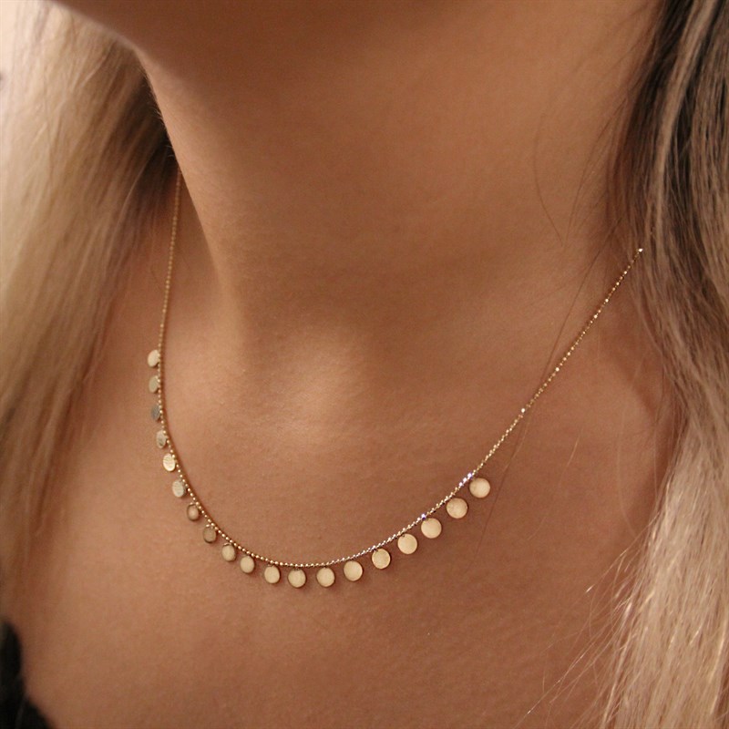 Bayramoğlu14 Ayar Pullu Altın Kolye