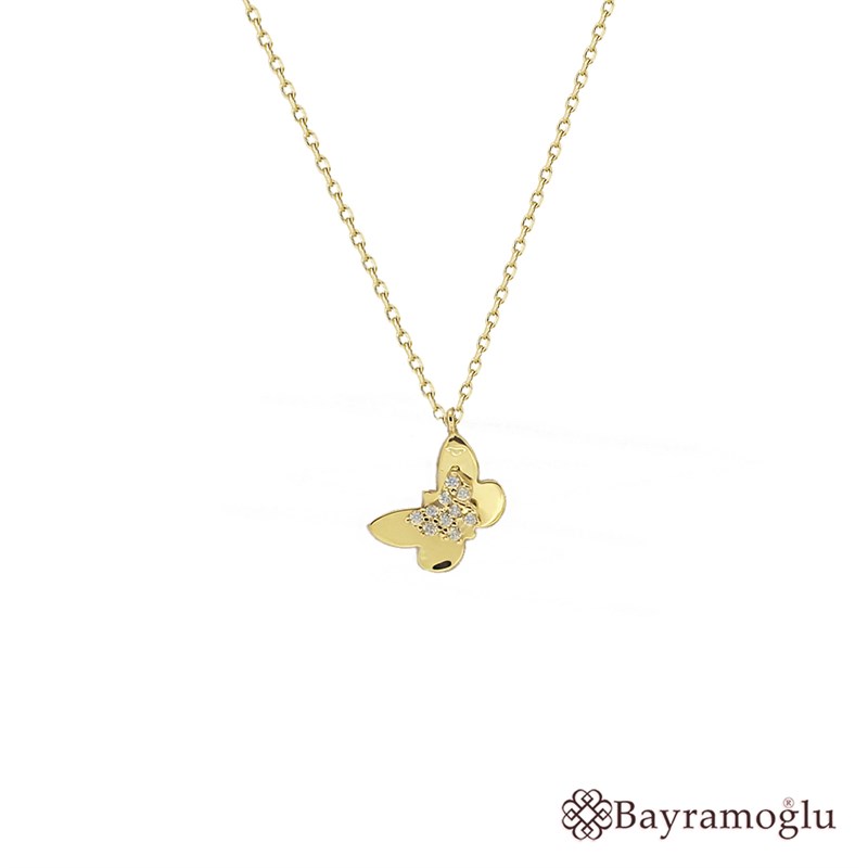 Bayramoğlu14 Ayar Altın Kelebek Kolye