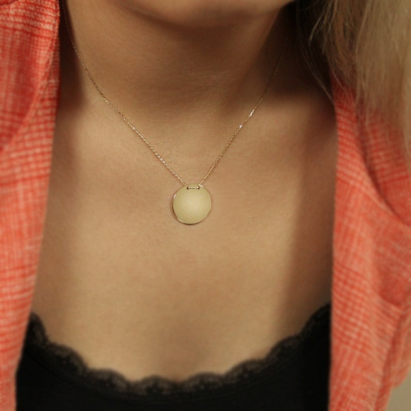 Bayramoğlu14 Ayar Plaka Altın Kolye