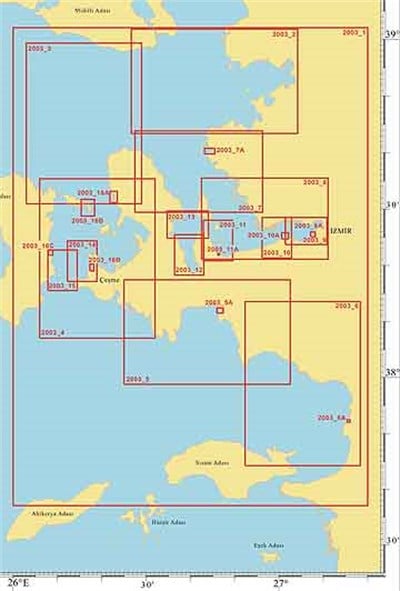 2003 Çandarlı Körfezi - Dilek Geçidi Yat Haritaları Folyosu