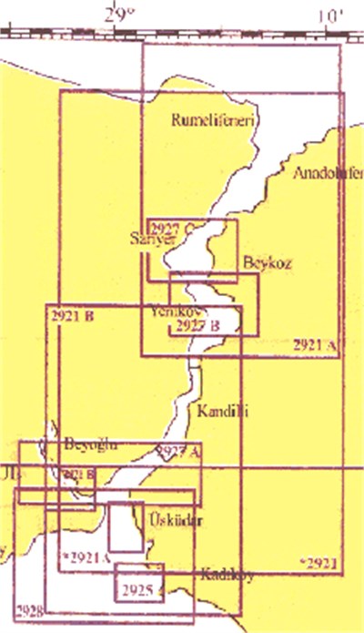 TR 2927 Harita: İstanbul Boğazı Portolonları: Dolmabahçe - Haliç, Beykoz, Büyükdere