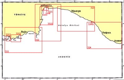 TR 3222 Harita: Üçadalar - Antalya