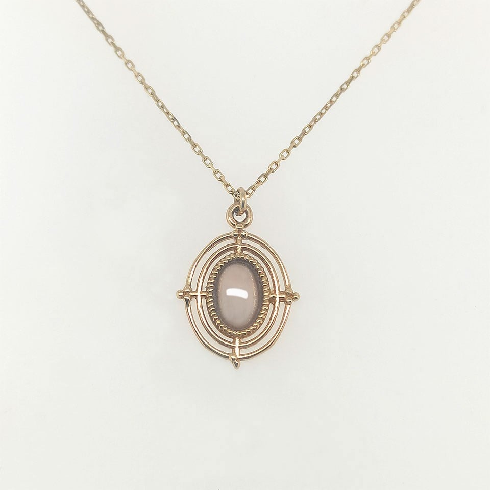 KOLYEDoğal Taş Çember 14 Ayar Altın Kolye