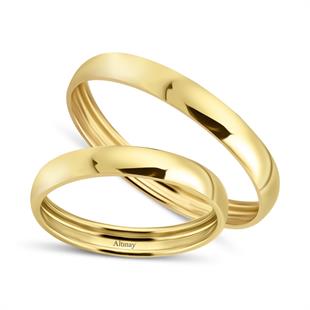 KLASİK ALYANS14 Ayar 3 mm İçi Boş Sarı Altın Klasik Alyans Yüzük