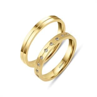 TAŞLI ALYANS14 Ayar 3 mm Taşlı Düz Model Kadın Sarı Altın Alyans Yüzük14 Ayar 3 mm Taşlı Düz Model Kadın Sarı Altın Alyans Yüzük