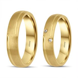 TAŞLI ALYANS14 Ayar 5 mm Taşlı Bombe Modelli Sarı Altın Alyans Yüzük14 Ayar 5 mm Taşlı Bombe Modelli Sarı Altın Alyans Yüzük