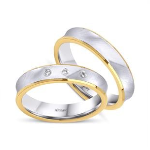 TAŞLI ALYANS14 Ayar 5 mm Taşlı Düz Model Kadın Altın Alyans Yüzük14 Ayar 5 mm Taşlı Düz Model Kadın Altın Alyans Yüzük