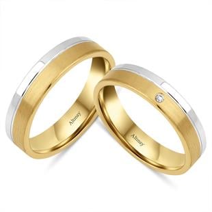 TAŞLI ALYANS14 Ayar 5 mm Tek Taş Düz Model Kadın Altın Alyans Yüzük14 Ayar 5 mm Tek Taş Düz Model Kadın Altın Alyans Yüzük