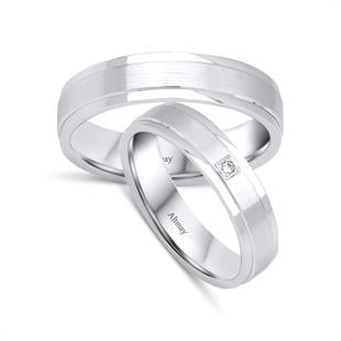 TAŞLI ALYANS14 Ayar 5 mm Tek Taşlı Düz Model Kadın Altın Alyans Yüzük14 Ayar 5 mm Tek Taşlı Düz Model Kadın Altın Alyans Yüzük