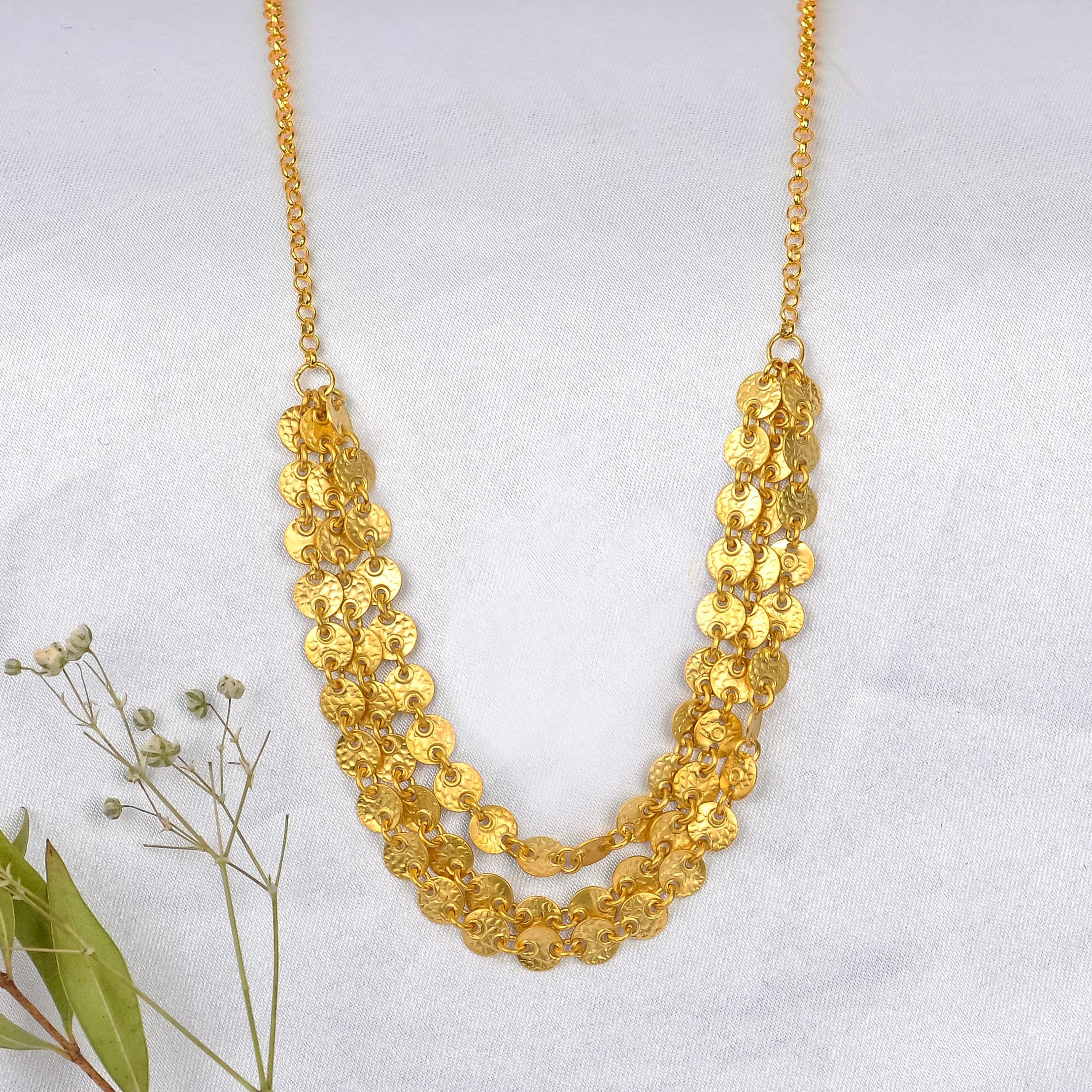 ALTIN14 Ayar El Yapımı Antika Kolye