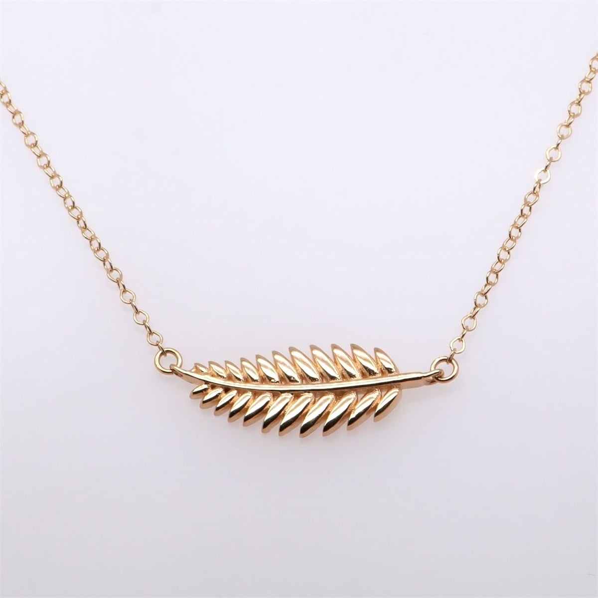 KOLYE14 Ayar Altın Yaprak Kolye