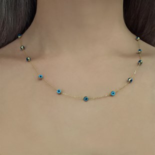 KOLYENazar Boncuklu 14 Ayar Altın Kolye