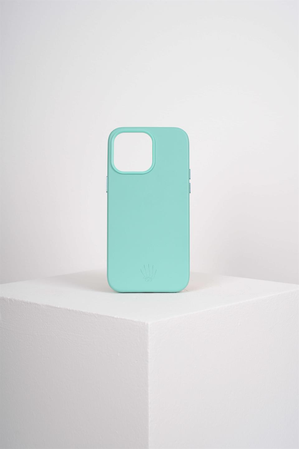 Triton Iphone 14 Pro Max Su Yeşili Kılıf Manyetik Özellikli Deri Kılıf