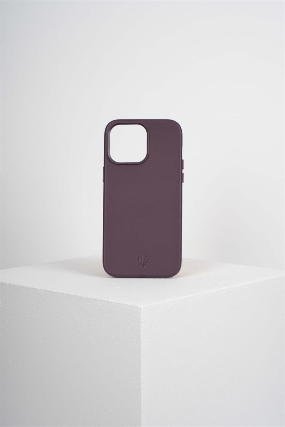 Triton Iphone 14 Pro Max Mor Kılıf Manyetik Özellikli Deri Kılıf