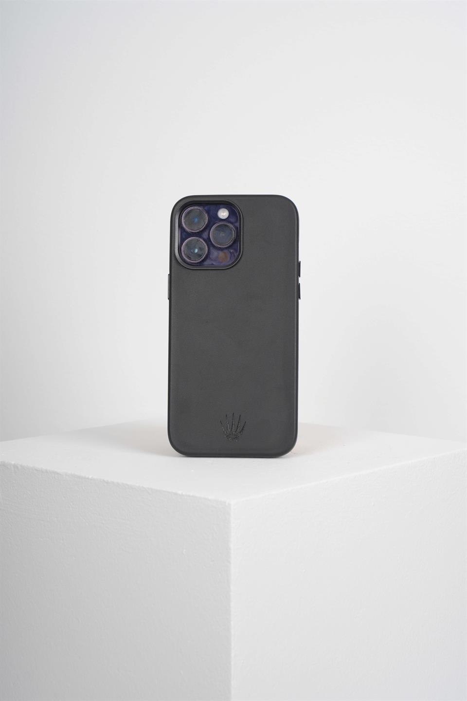 Triton Iphone 15 Pro Max Siyah Kılıf Manyetik Özellikli Deri Kılıf