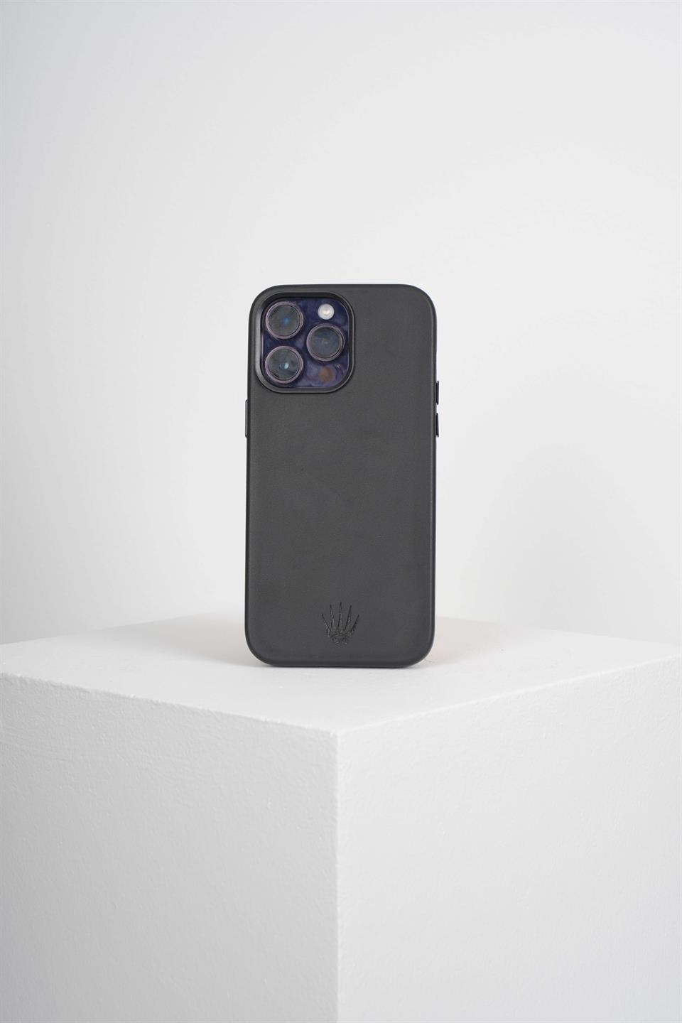 Triton Iphone 14 Pro Max Siyah Kılıf Manyetik Özellikli Deri Kılıf