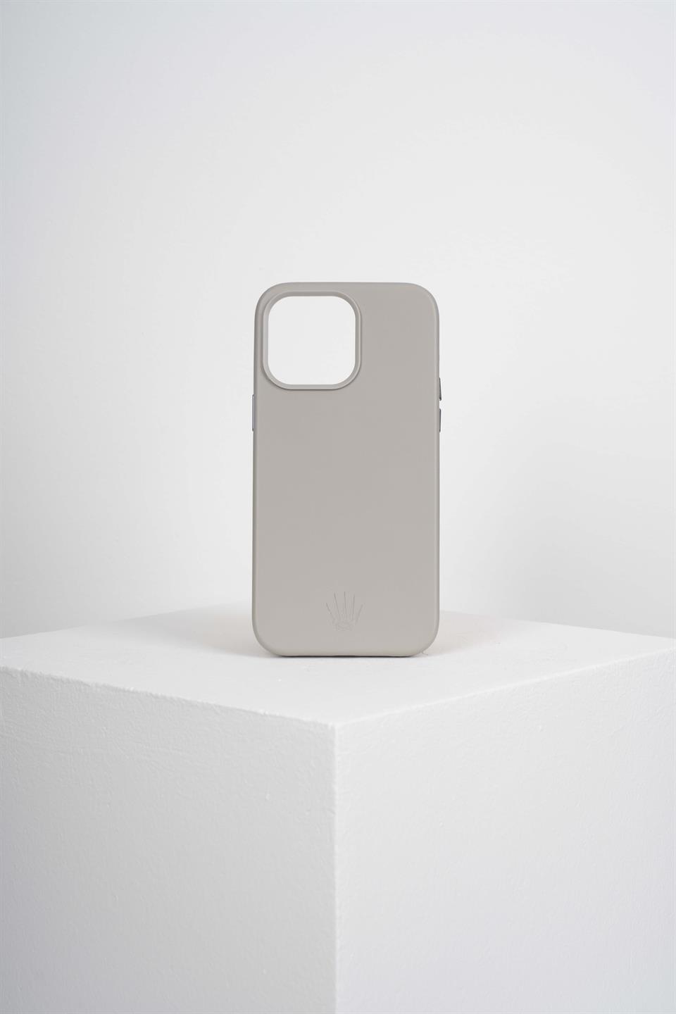 Triton Iphone 14 Pro Max Gri Kılıf Manyetik Özellikli Deri Kılıf