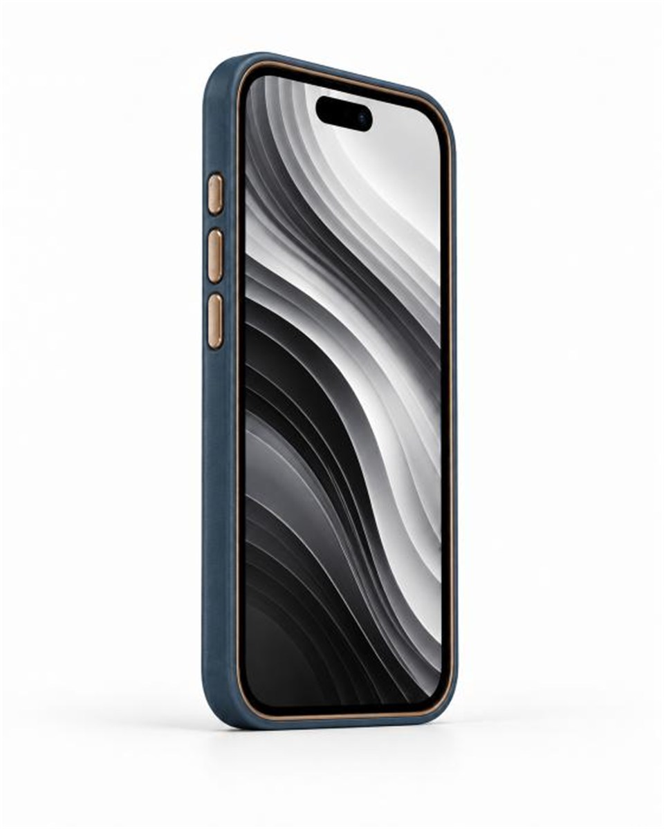 CaseMate Iphone 15 Pro Max Lacivert Kılıf Manyetik Özellikli Deri Kılıf