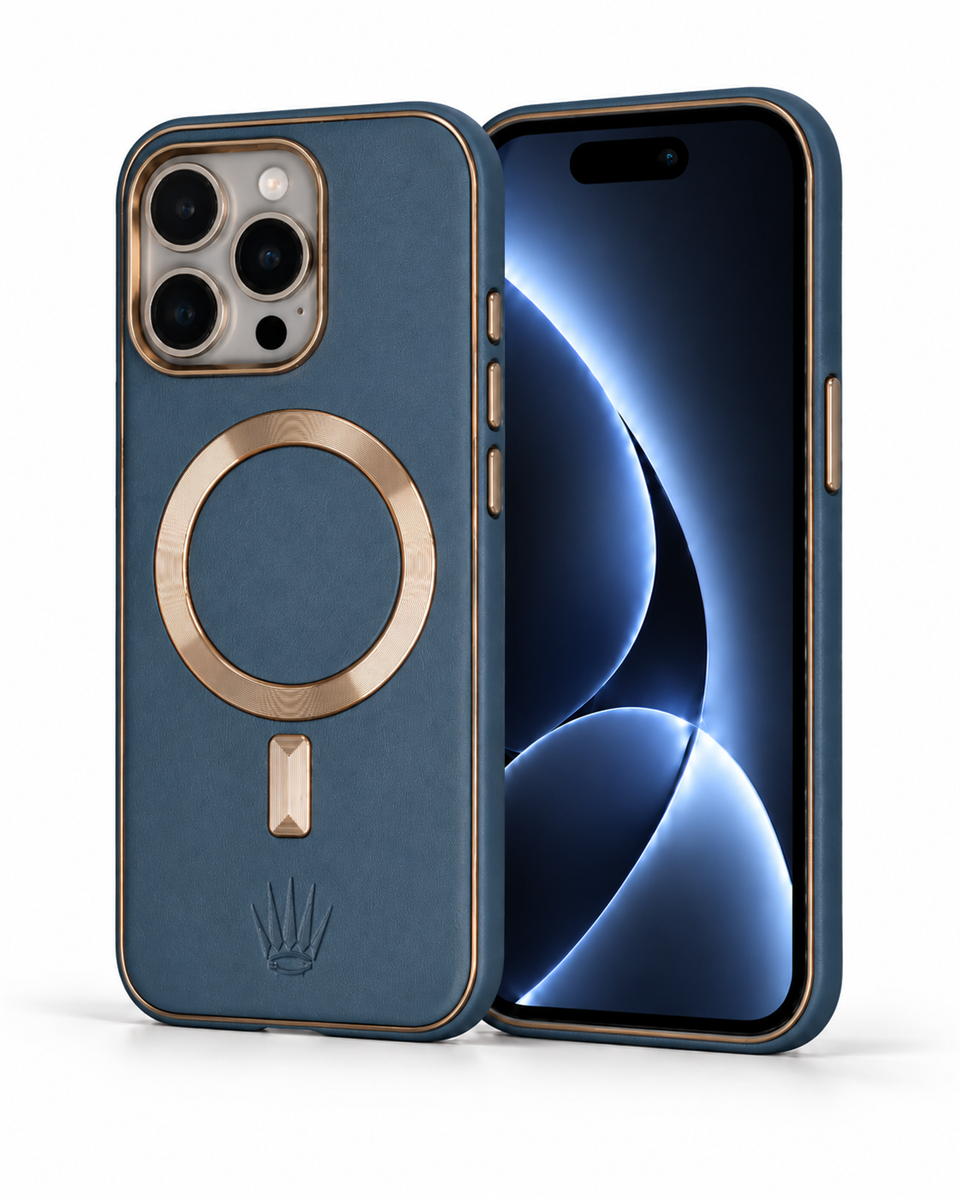 CaseMate Iphone 15 Pro Max Lacivert Kılıf Manyetik Özellikli Deri Kılıf