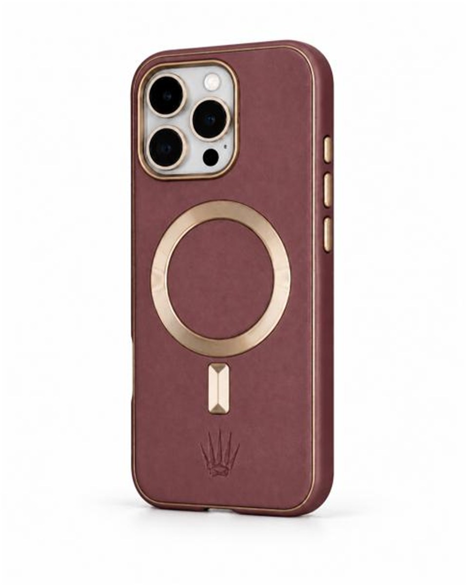 CaseMate Iphone 15 Pro Max bordo Kılıf Manyetik Özellikli Deri Kılıf