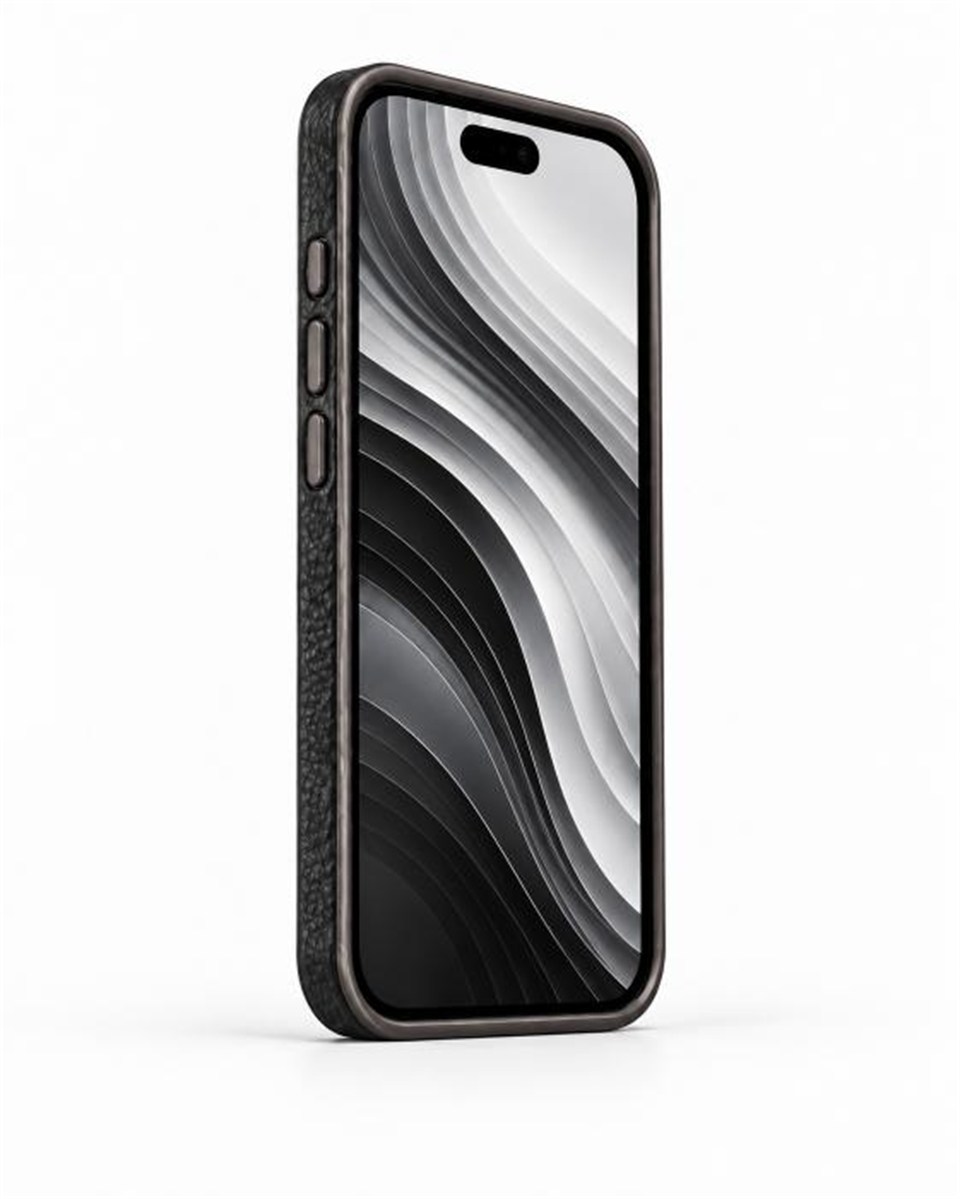 Caseon Iphone 15 Pro Max Siyah Manyetik Özellikli Standlı Deri Kılıf