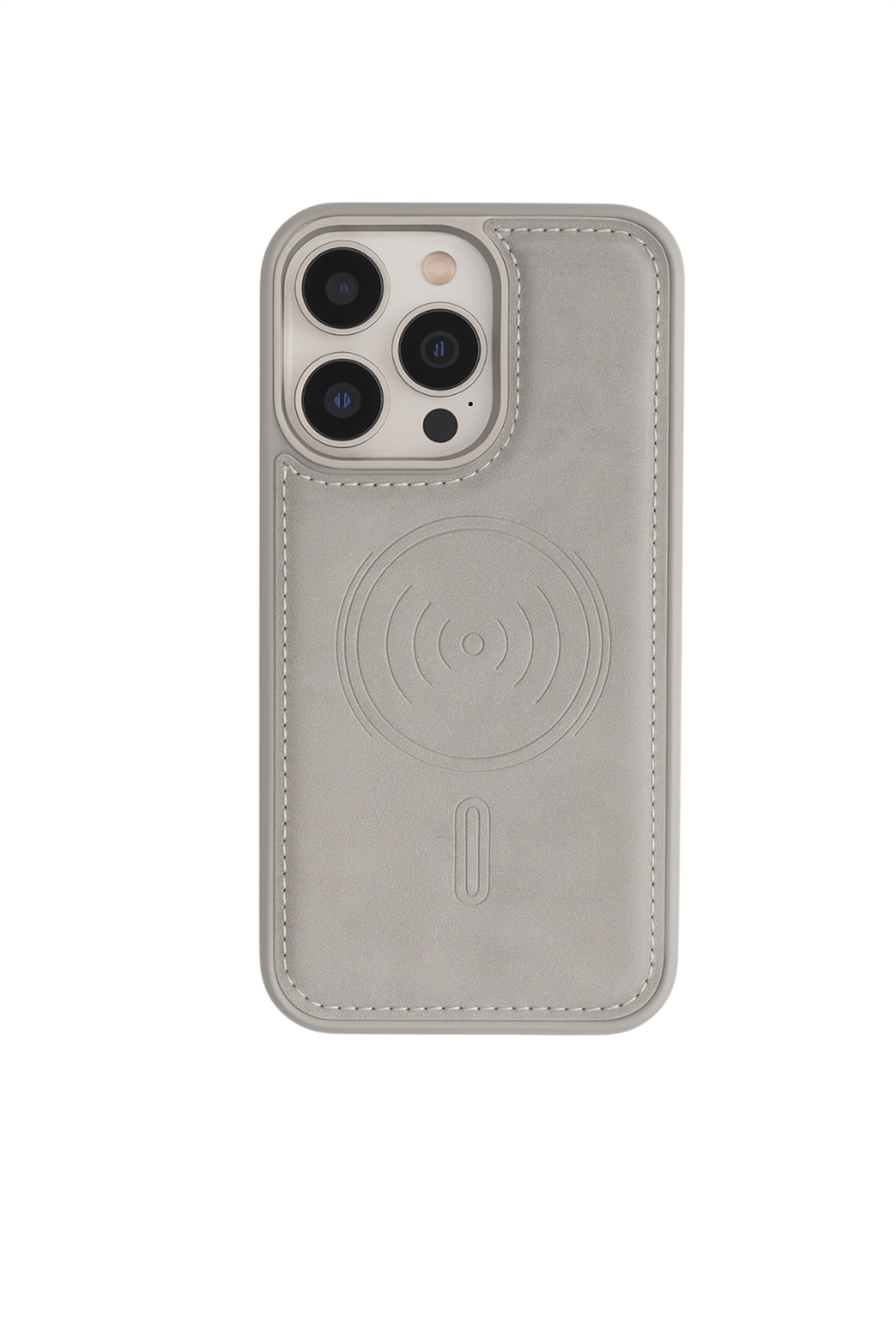 Cover IPHONE 15 PRO MAX GRİ STANDLI Manyetik KILIF + KARTLIK