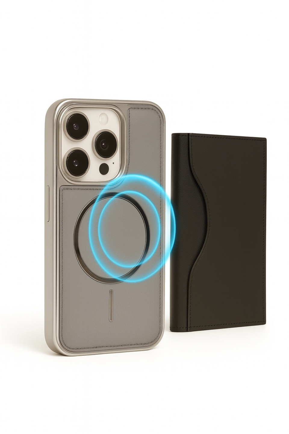 NeoMag Case Iphone 14 Pro Max Gri Manyetik Özellikli Deri Kılıf 