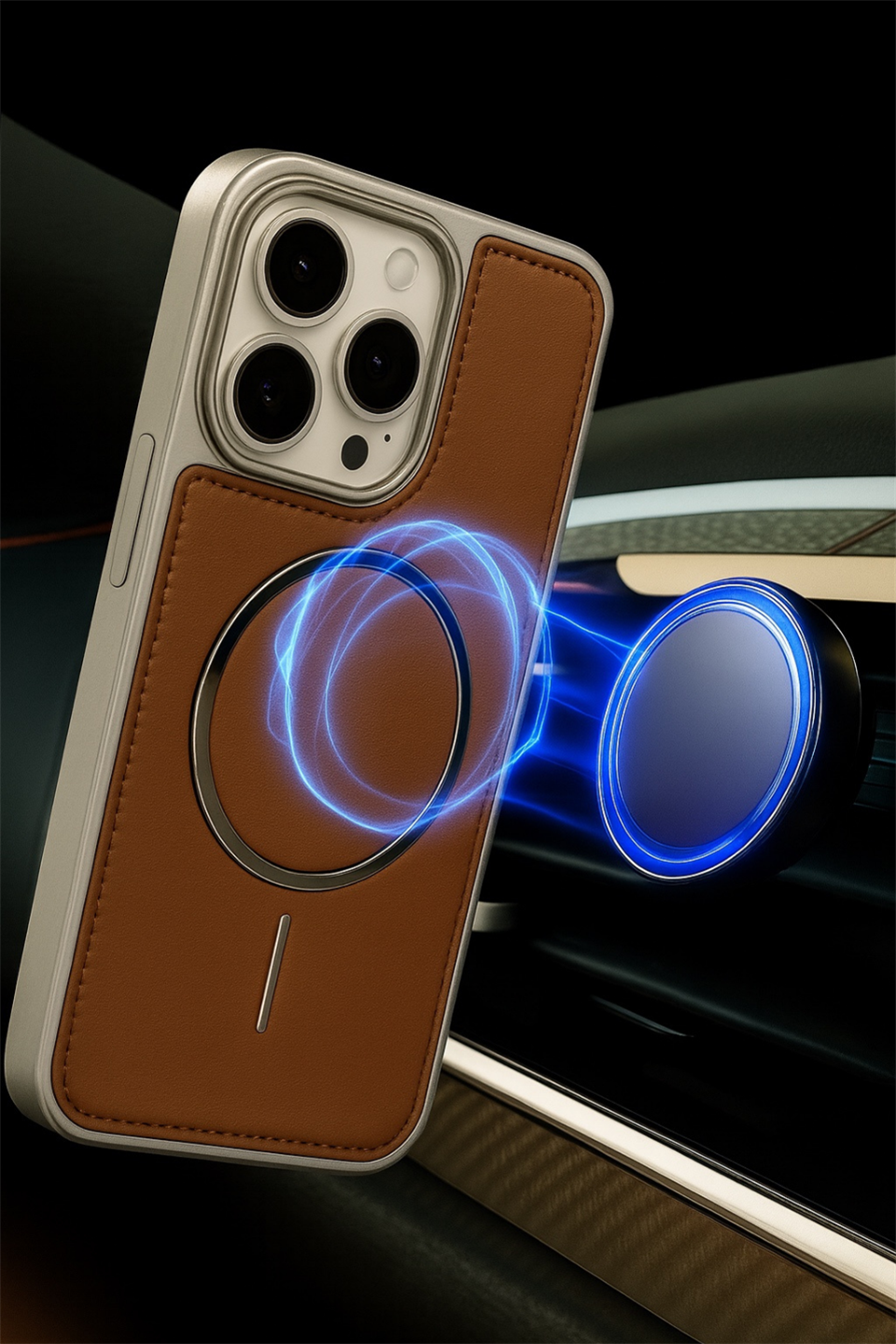 NeoMag Case Iphone 14 Pro Max Taba Manyetik Özellikli Deri Kılıf 