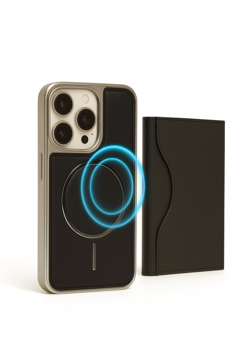 NeoMag Case Iphone 15 Siyah Manyetik Özellikli Deri Kılıf 