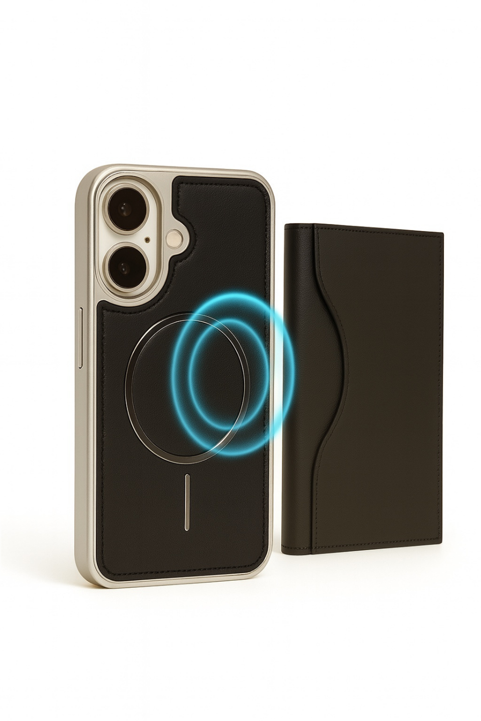 NeoMag Case Iphone 16 Siyah Manyetik Özellikli Deri Kılıf 