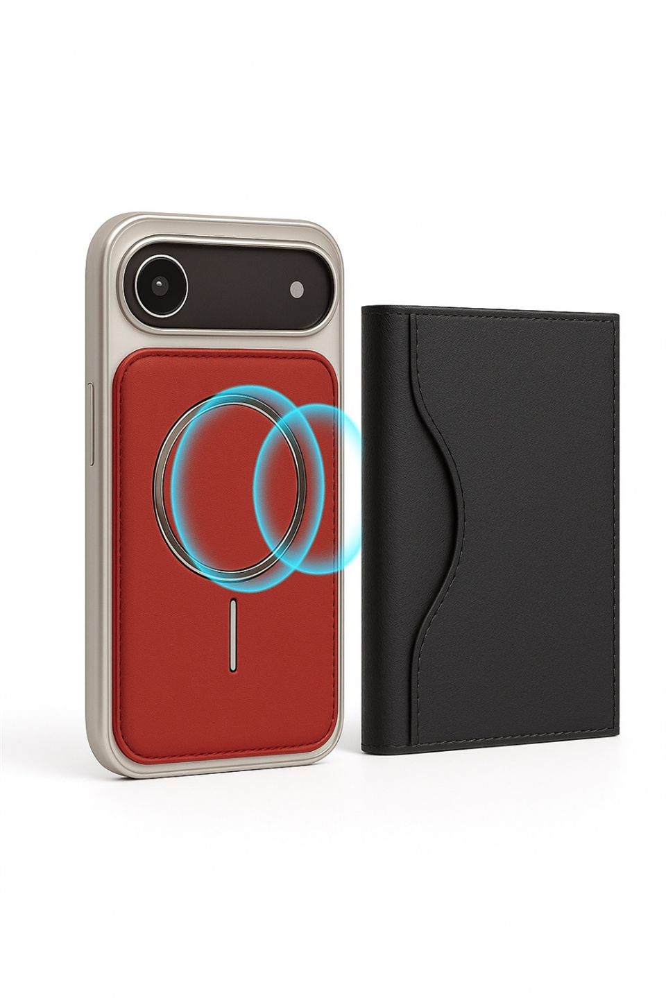 NeoMag Case Iphone 17 Air Kırmızı Manyetik Özellikli Deri Kılıf 