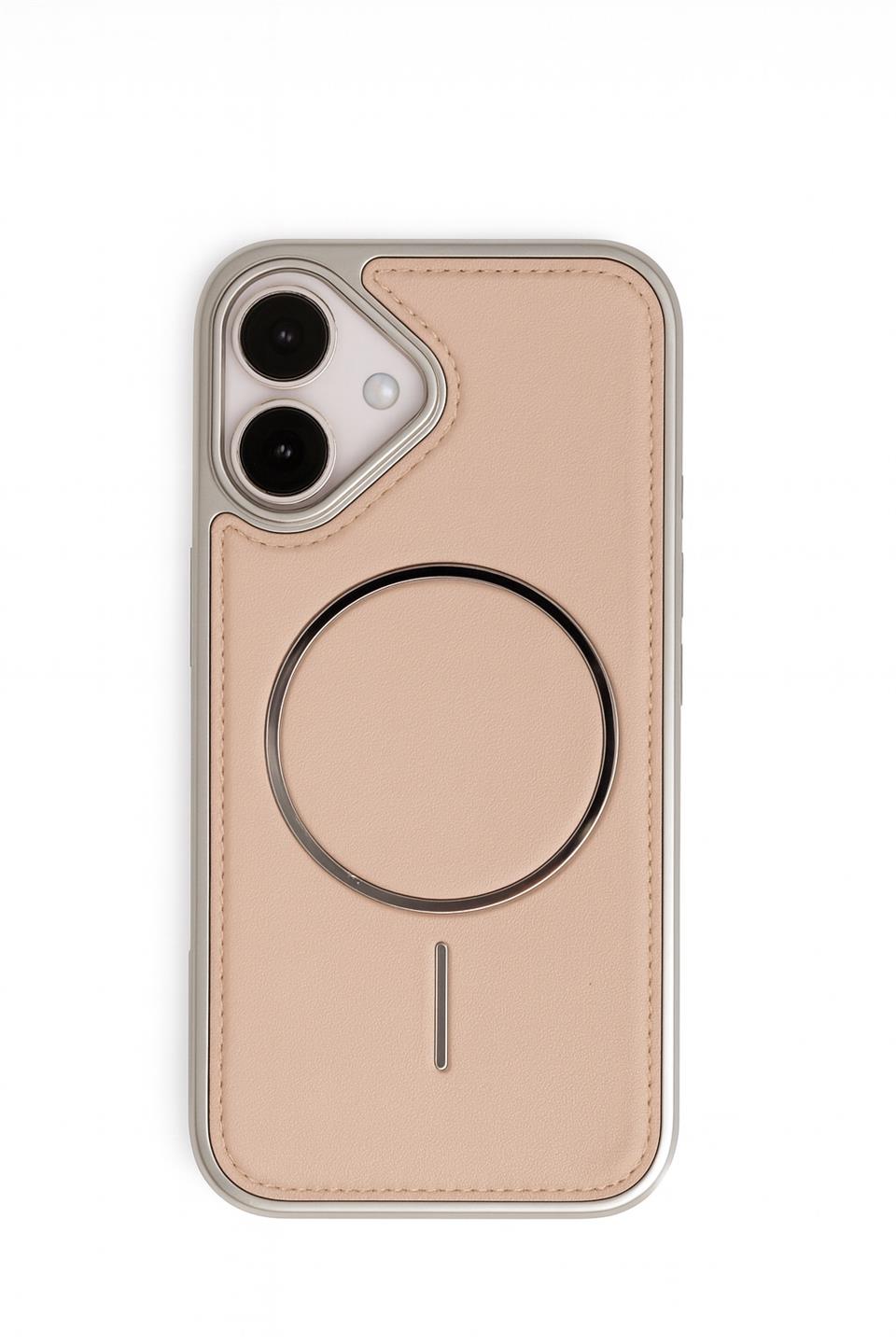 NeoMag Case Iphone 17 Krem Manyetik Özellikli Deri Kılıf 
